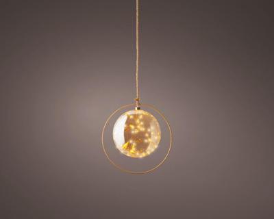Lumineo microled bal 26cm amber/klassiek warm