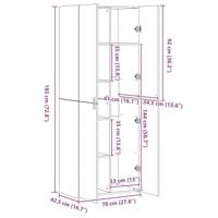 Opbergkast artisanaal eikenkleurig 70 x 42.5 x 225 cm - thumbnail