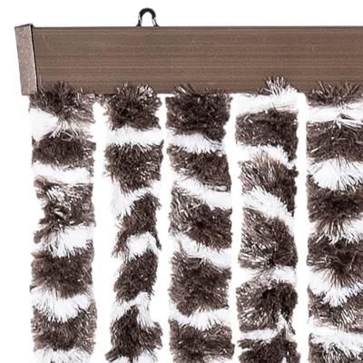 Vliegengordijn 118x220 cm chenille bruin en wit - thumbnail