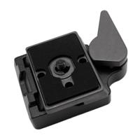 Manfrotto 323 Adattatore con Piastra a Sgancio Rapido per Fotografia, Nero/Alluminio - thumbnail