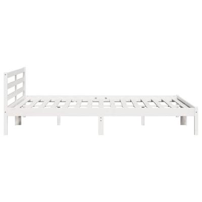 Bedframe Wit 208.6 x 157.6 x 69.4 cm Massief grenenhout