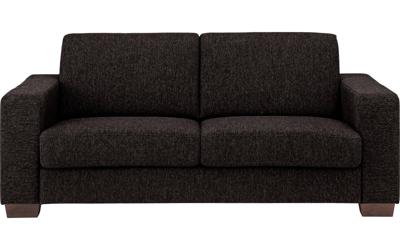 Goossens Bank N-joy Divana donkerbruin, stof, 3-zits, stijlvol landelijk