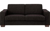 Goossens Bank N-joy Divana donkerbruin, stof, 3-zits, stijlvol landelijk - thumbnail