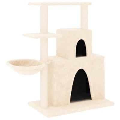 VidaXL Kattenmeubel met sisal krabpalen 83 cm crèmekleurig VidaXL Kattenmeubel met sisal krabpalen 83 cm crèmekleurig