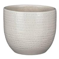 Mica Decorations Plantenpot - terra - lichtgrijs flakes - 14x12cm - thumbnail