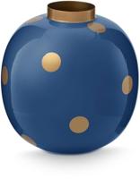 Pip Studio Vaas Metaal Stippen Navy/Goud 23cm - thumbnail