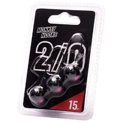 Monkey Lures Monkey Hooks Black 3st. 2/0 12 gr