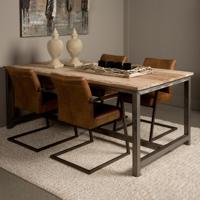 Tower Living Industriële Eettafel 'Venetië' Teak, maat 160 x 90cm - thumbnail