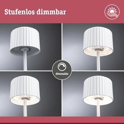 Paulmann 94879 Else Tafellamp met accu 2.5 W Warmwit Wit Paulmann 94879 Else Tafellamp met accu 2.5 W Warmwit Wit