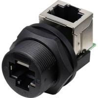 TRU COMPONENTS TC-E13T-FR6-PRF-90 RJ45-bus op bus (90°) aan de achterkant gemonteerde bus IP67 (met schroefdraad) TC-13543660 Aantal polen (sensoren) 8 Zwart 1 - thumbnail