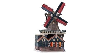 Dickensville Molen de Rat met draaiende wieken IJlst 28 cm led Dickensville Molen de Rat met draaiende wieken IJlst 28 cm led