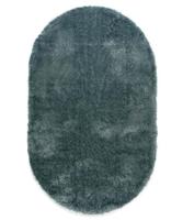 Tapeso Ovaal hoogpolig vloerkleed velvet - Posh blauw - 280x380 cm - thumbnail