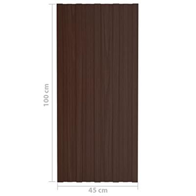 Dakpanelen 12 st 100x45 cm gegalvaniseerd staal bruin - thumbnail
