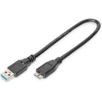 Digitus AK-300117-003-S 0.25m USB A Micro-USB B Mannelijk Mannelijk Zwart USB-kabel - thumbnail