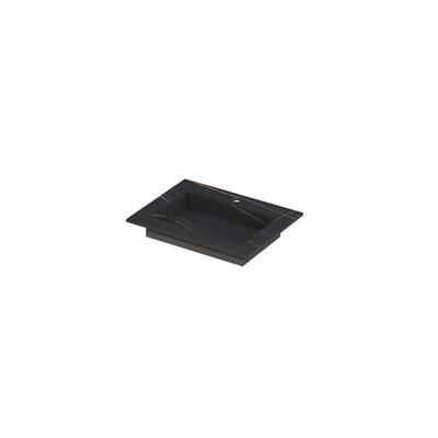 INK Post Wastafel Keramische Slab Envelop Bak met 1 Kraangat - 600x450x10 mm - Lauren Black Mat