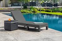 ALLIBERT Salontafel van geweven hars, grijs - thumbnail