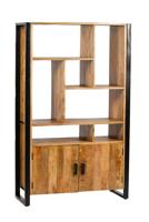 Livingfurn Wandkast 'Nairobi' Mangohout en staal, 180 x 110cm - thumbnail