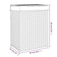 VidaXL Wasmand met deksel 46x33x60 cm poly rattan zwart - thumbnail
