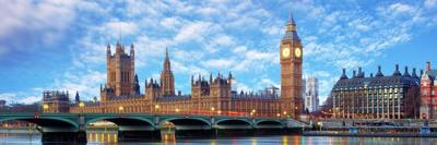 Schilderij - The Big Ben, Londen , panorama, premium print, 2 maten