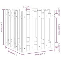 Plantenbak met hekontwerp 50x50x50 cm gempregneerd grenenhout - thumbnail