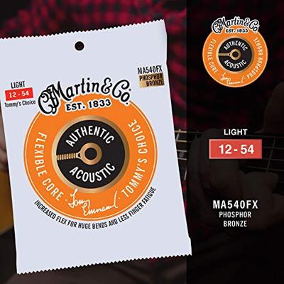 Martin Strings MA540FX Flexible Core Phosphor Bronze Light 12-54 Martin Strings MA540FX Flexible Core Phosphor Bronze Light 12-54