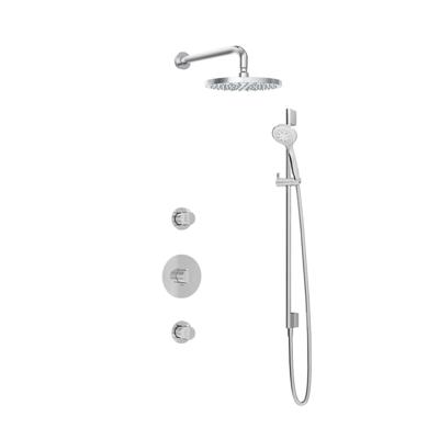 Hotbath Buddy - Inbouw Regendoucheset - 2 Stopkranen - Thermostatisch - Wandarm 35 cm - Hoofddouche 250 mm - Ronde Handdouche 3 Standen - Glijstang 900 mm - Waterbesparend - V01