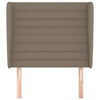Hoofdbord met randen 83x23x118/128 cm stof taupe - thumbnail