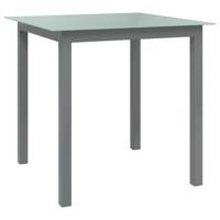 Tuintafel 80x80x74 cm aluminium en glas lichtgrijs - thumbnail