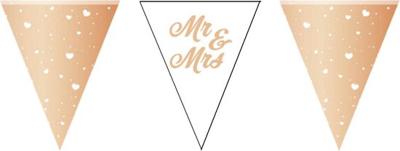 Vlaggenlijn Bruiloft Mr. & Mrs. Roségoud (6m)