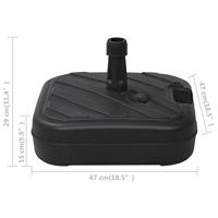 VidaXL Parasolvoet gevuld met zand/water 24 l zwart - thumbnail