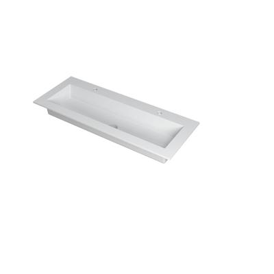 Wastafel INK Kraft Polystone 2 Kraangaten 120 cm Mat Wit