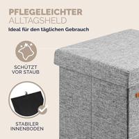 Opvouwbare poef met opslag licht grijs - thumbnail