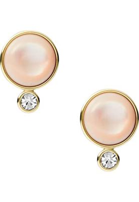 Fossil JF03953710 Oorknoppen Sutton staal-parelmoer-zirconia goudkleurig-roze-wit