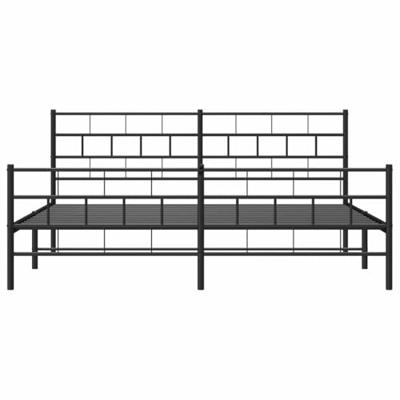Bedframe met hoofd- en voeteneinde metaal zwart 183x213 cm