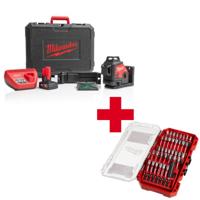 Milwaukee M12 3PL-401C Kruislijnlaser | met 3 groene 360° laser cirkels | 12V | 4.0Ah | Li-Ion - 4933478102 - thumbnail