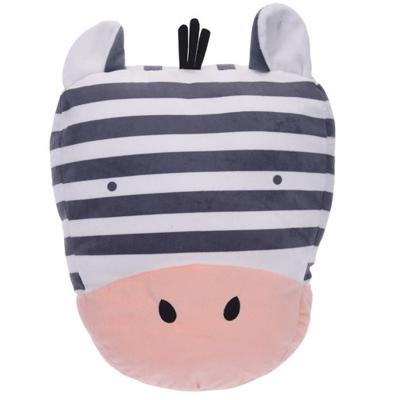 Tender Toys knuffelkussen zebra 39 x25 cm wit/zwart/roze
