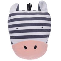 Tender Toys knuffelkussen zebra 39 x25 cm wit/zwart/roze - thumbnail