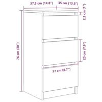Dressoir 37,5x35x76 cm bewerkt hout betongrijs - thumbnail