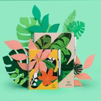 MOYU Uitwisbaar notitieboek - hardcover a5 - flower vibes - thumbnail