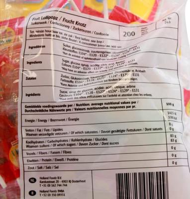 Holland Foodz Fruit lollipopz (200 stuks)