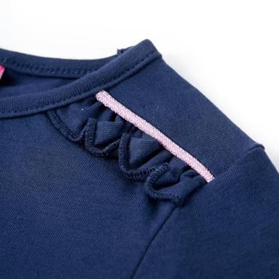 Kindershirt met lange mouwen paddenstoelenprint 116 marineblauw - thumbnail