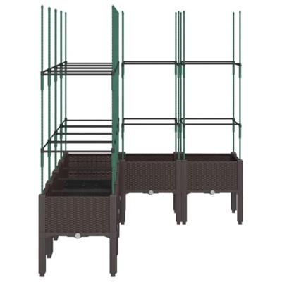 Plantenbak met latwerk 160x120x142,5 cm polypropeen bruin Plantenbak met latwerk 160x120x142,5 cm polypropeen bruin