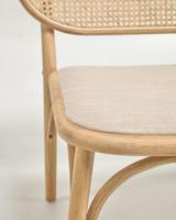 Kave Home Fauteuil 'Doriane' Eikenhout en Rotan, kleur Naturel - thumbnail