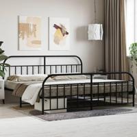 Bedframe met hoofd- en voeteneinde metaal zwart 193x203 cm - thumbnail