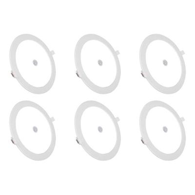 LED Downlight Slim 6-Pack met Bewegingssensor - Rond 12W - 6000K