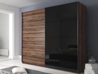 Kast GALACTIC 2 deuren 220 cm hoogglans zwart/eik monastery - thumbnail