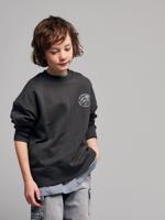 Sweater voor jongens met ronde oversized kraag antraciet - thumbnail