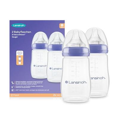 Lansinoh Natural Wave Zuigfles + Speen 2x240ml