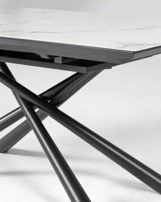 Kave Home Uitschuifbare Eettafel 'Theone' Keramiek met marmerlook, 160-210 x 90cm