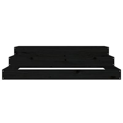 VidaXL Plantenbak 107x107x27 cm massief grenenhout zwart